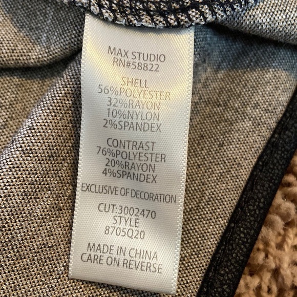 Max Studio Houndstooth Open Front Cardigan Two Front Pockets Black White Size L - Picture 9 of 12